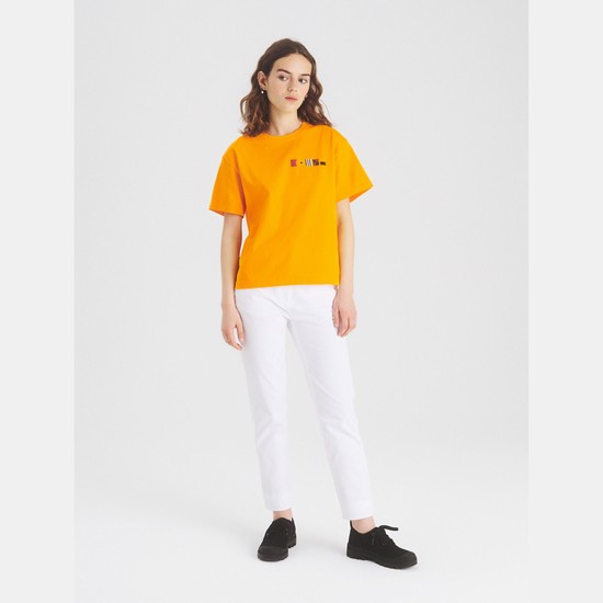 Aigle Technical Crew-neck T-shirts Women Yellow ZA-65824